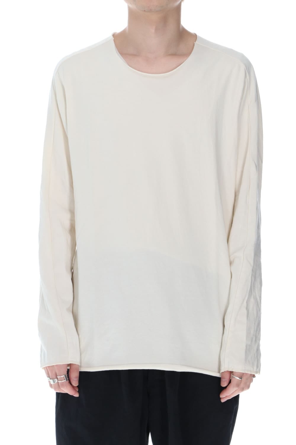 Micro Pile Cotton Long Sleeve T-Shirts Beige