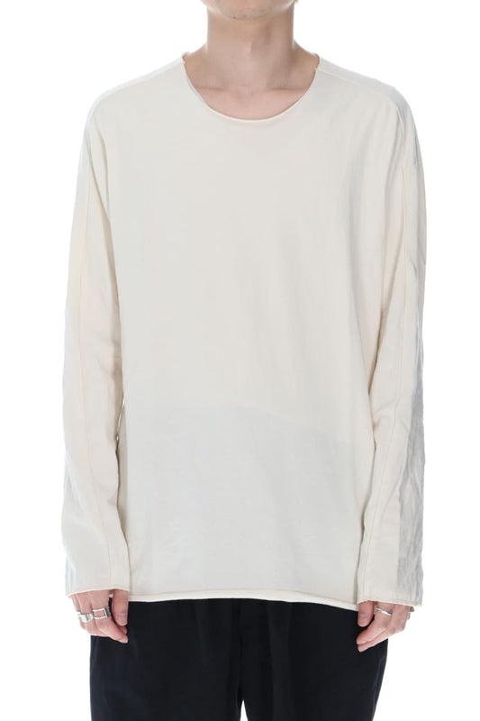 Micro Pile Cotton Long Sleeve T-Shirts Beige