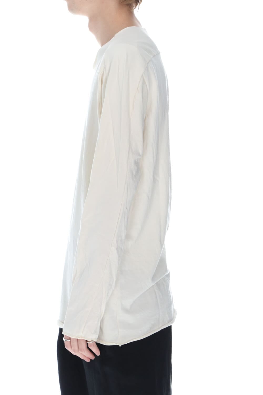 Micro Pile Cotton Long Sleeve T-Shirts Beige