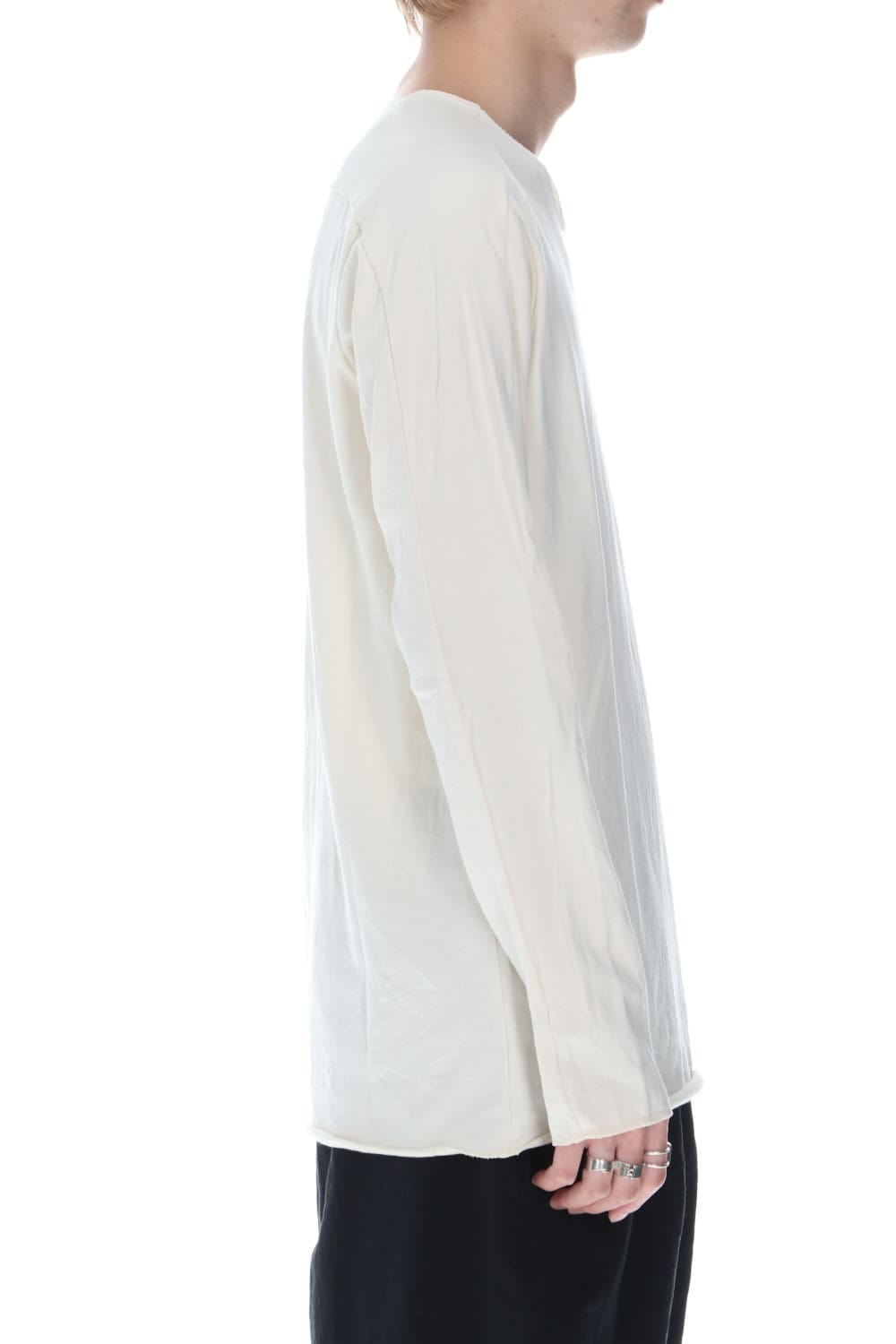 Micro Pile Cotton Long Sleeve T-Shirts Beige