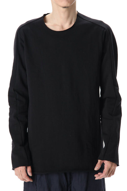 Cotton Crew Neck L/S T-Shirts Black