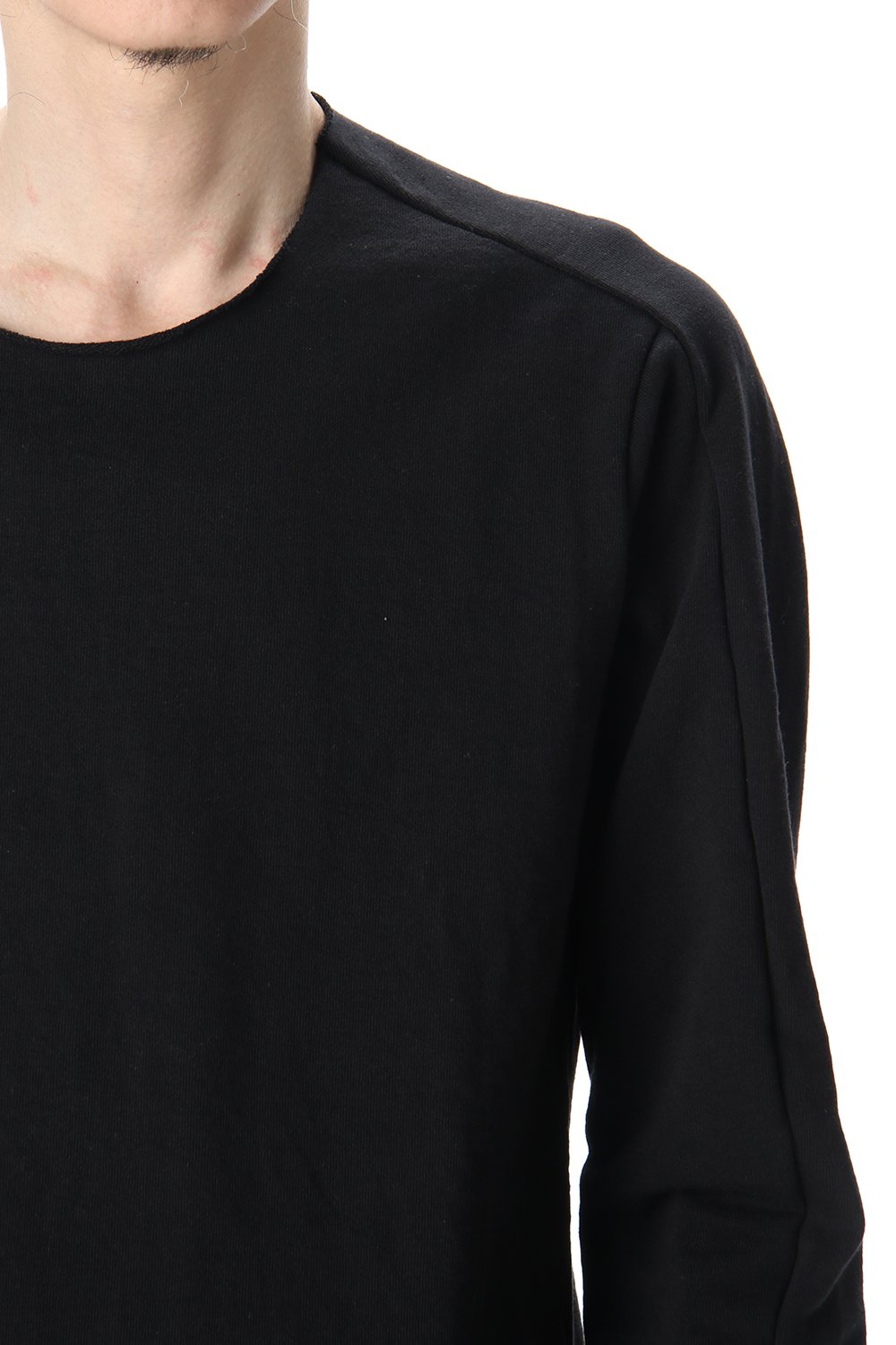 Cotton Crew Neck L/S T-Shirts Black