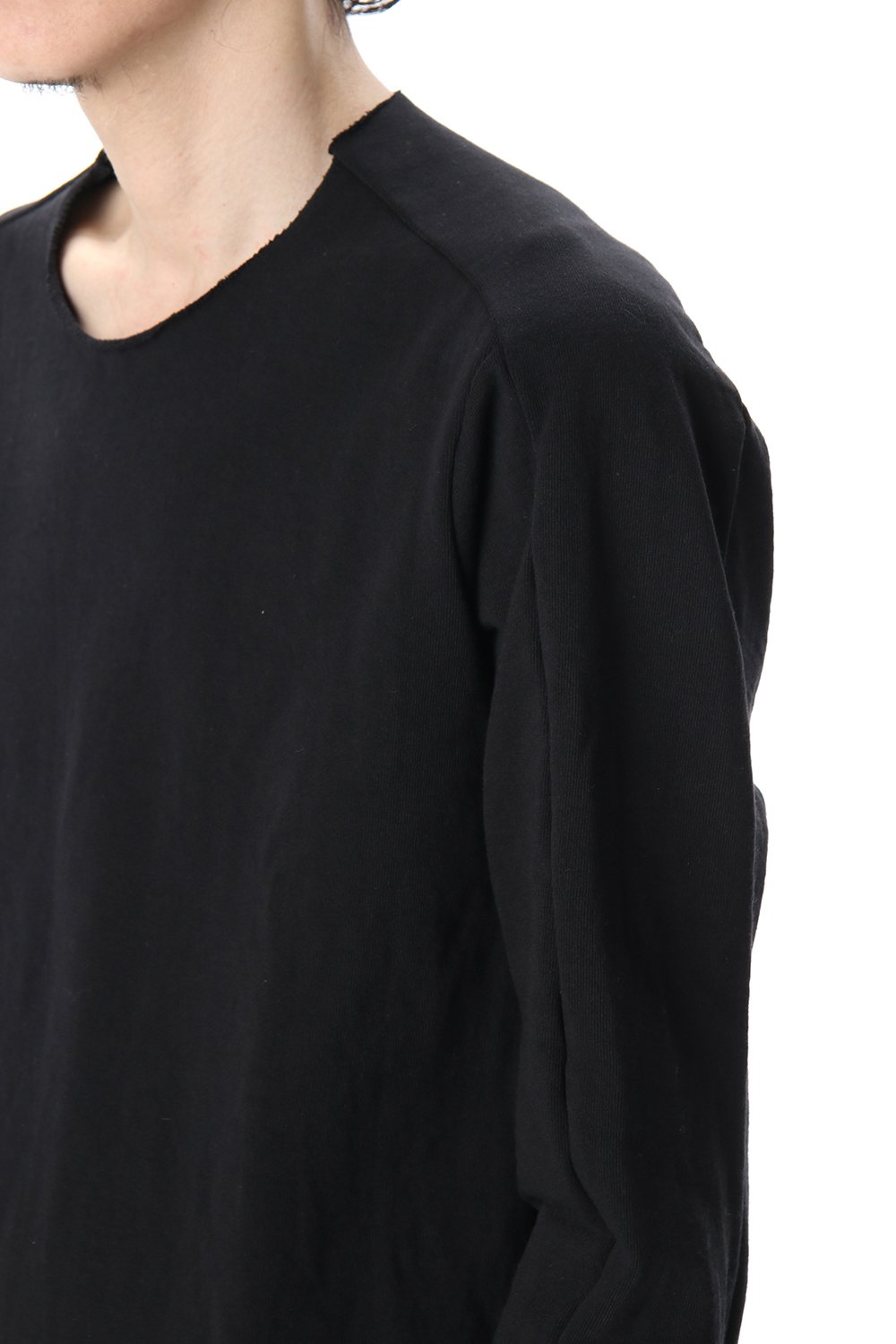 Cotton Crew Neck L/S T-Shirts Black