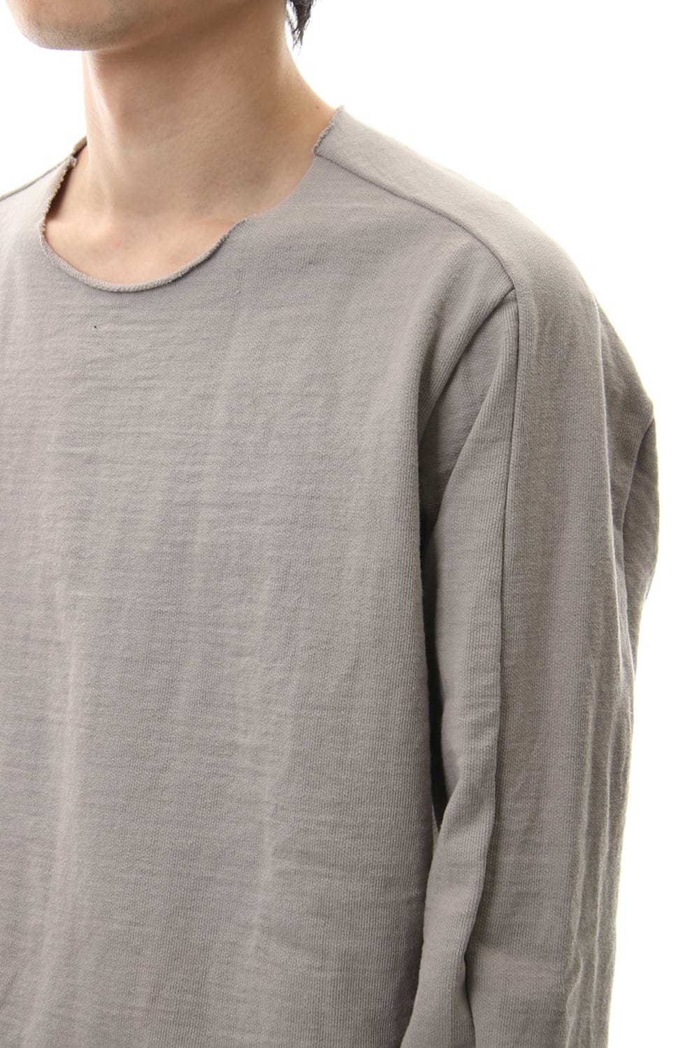 Cotton Crew Neck L/S T-Shirts L.Gray