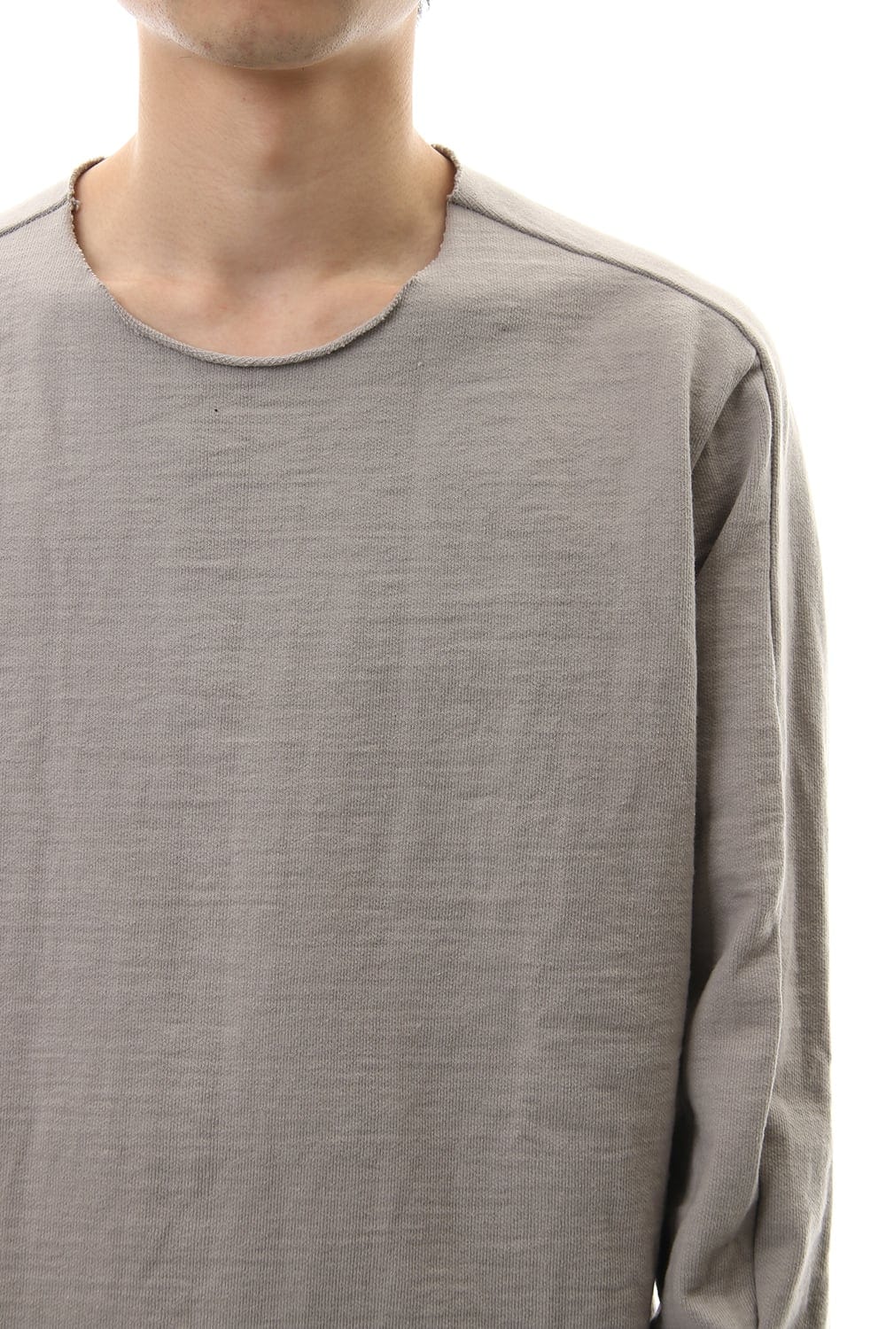 Cotton Crew Neck L/S T-Shirts L.Gray