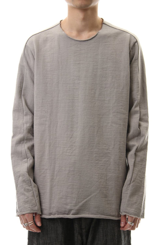 Cotton Crew Neck L/S T-Shirts L.Gray