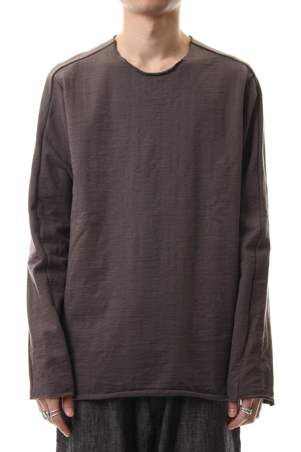 Cotton Crew Neck L/S T-Shirts Mokha