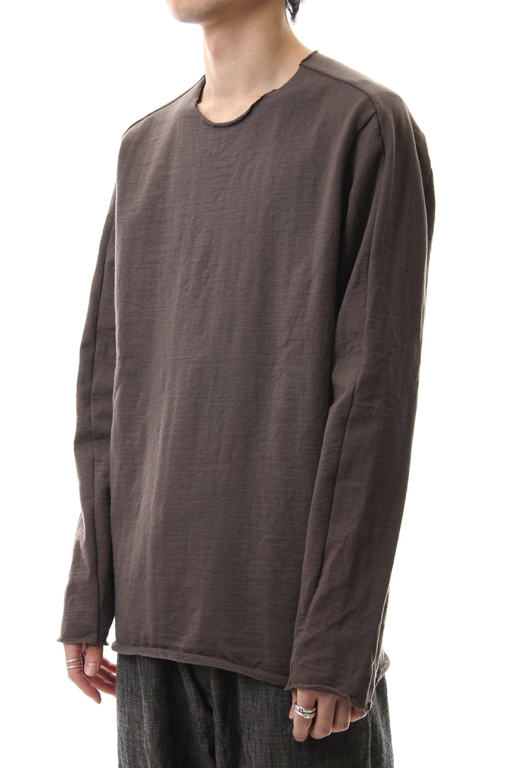 Cotton Crew Neck L/S T-Shirts Mokha