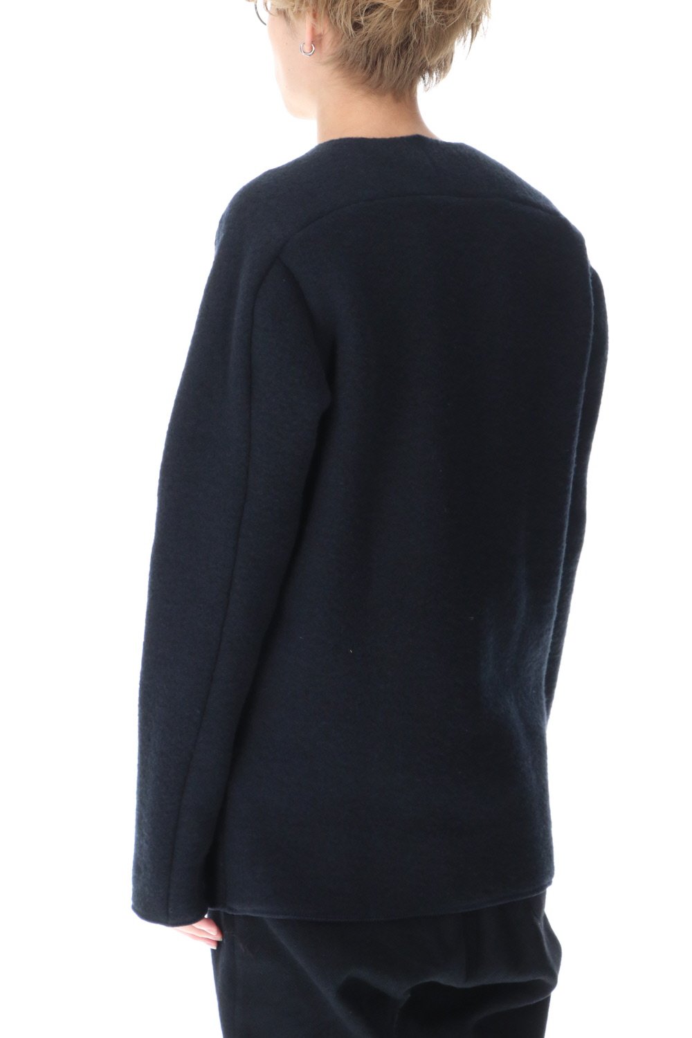 Heavy Wool Fleece Crew Neck Navy