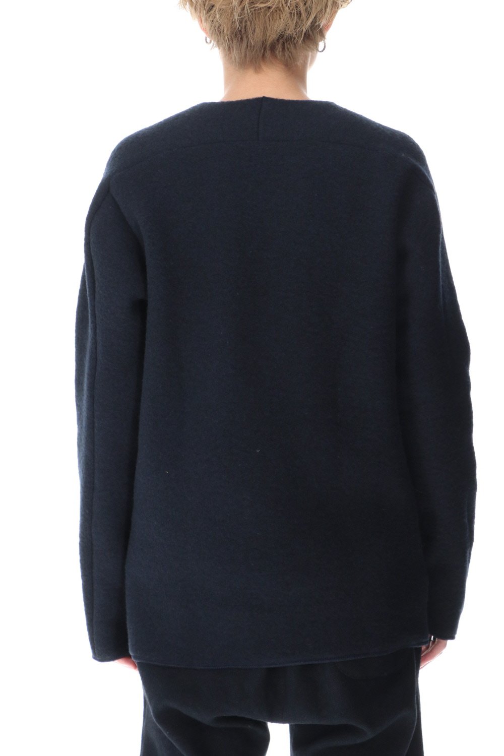 Heavy Wool Fleece Crew Neck Navy