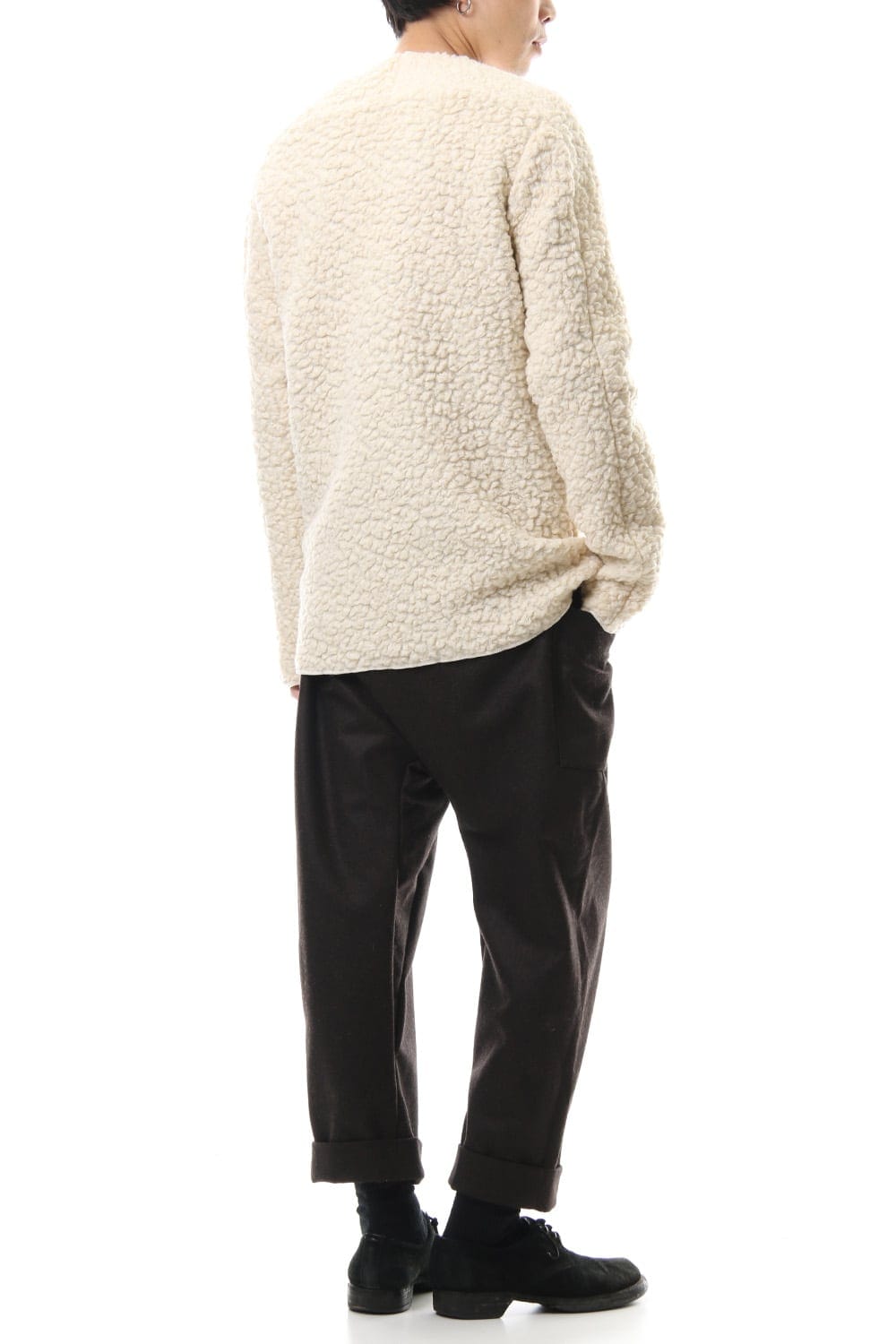 Mixed Boa Crew Neck Knit