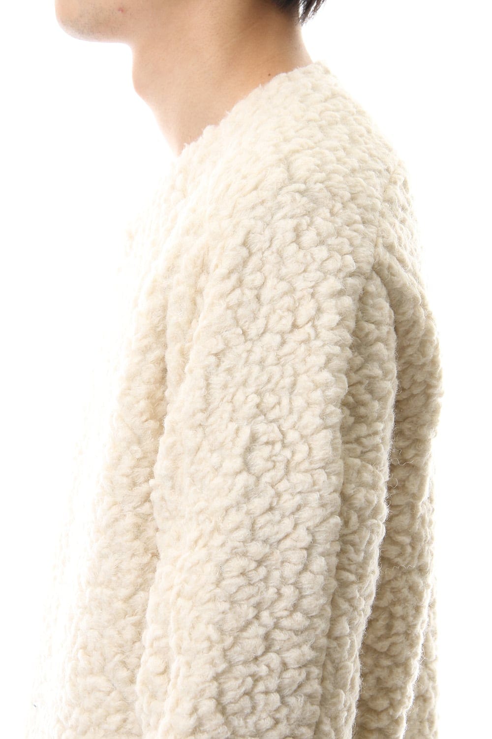 Mixed Boa Crew Neck Knit