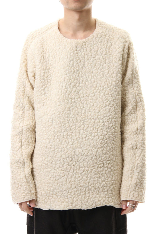 Mixed Boa Crew Neck Knit