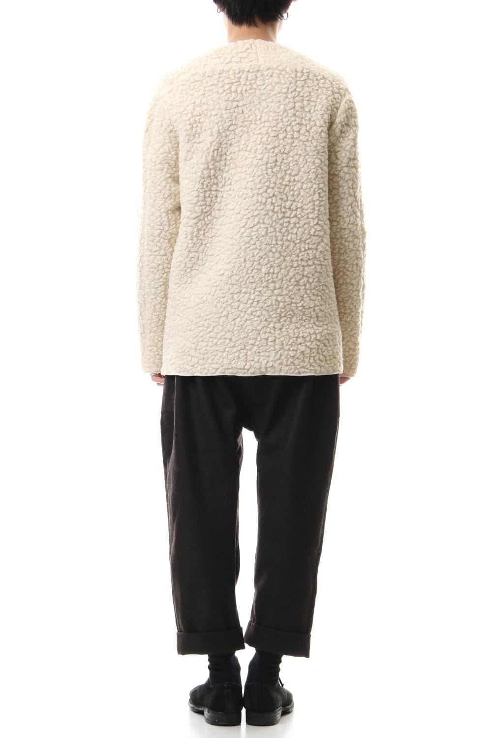 Mixed Boa Crew Neck Knit