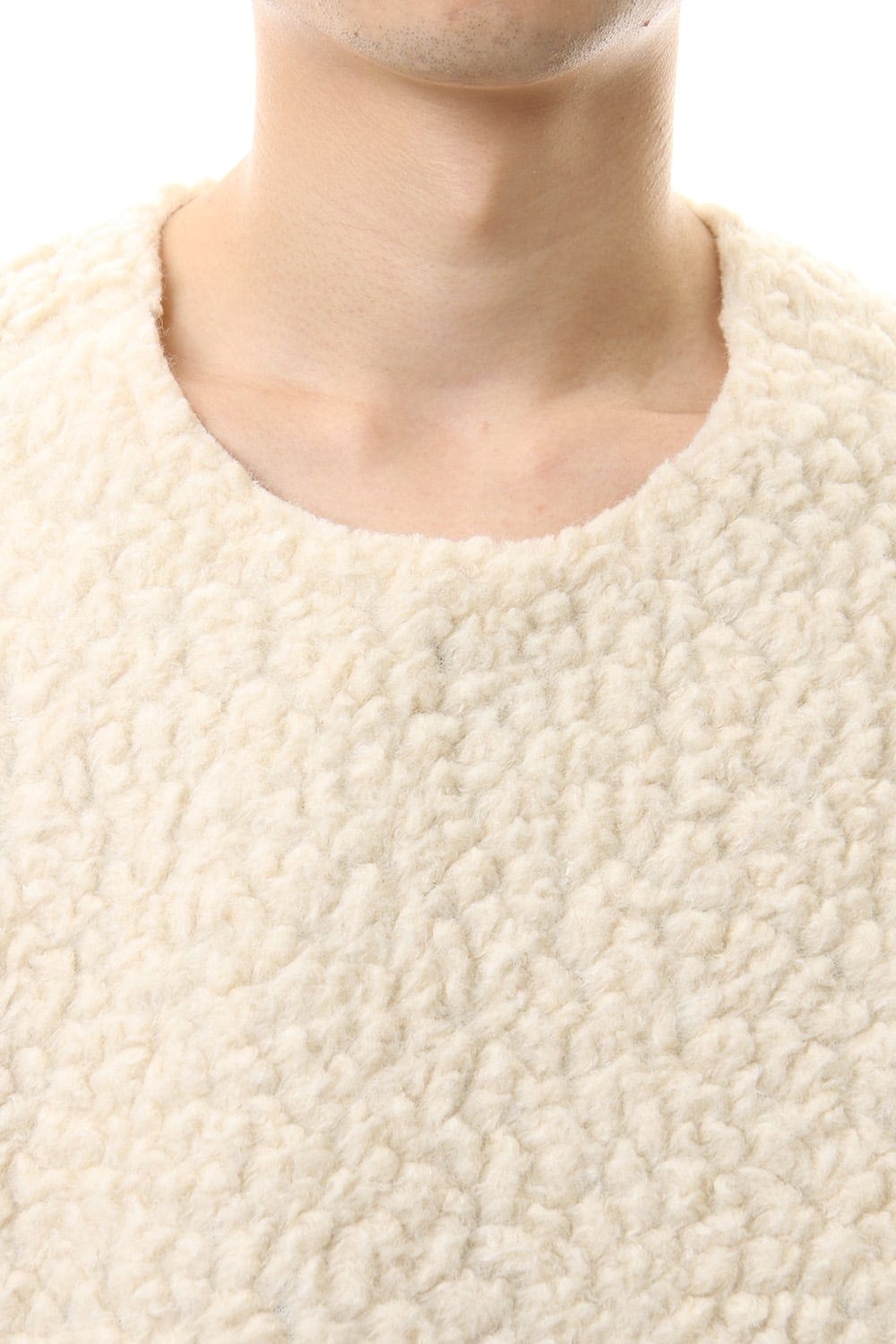 Mixed Boa Crew Neck Knit
