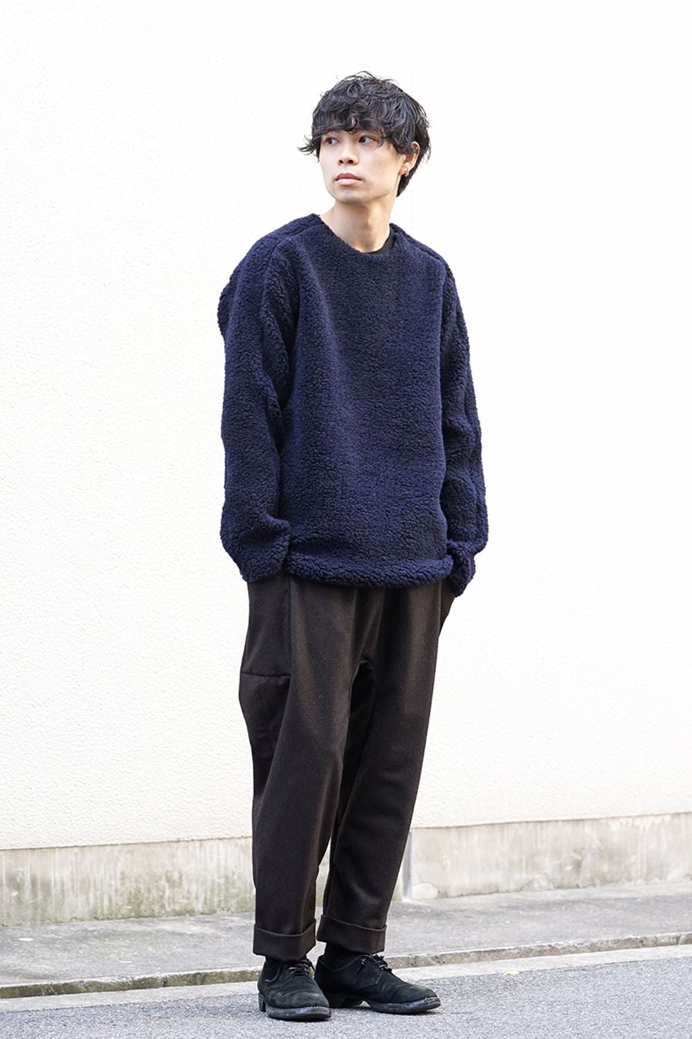 Wool Boa Crew Neck Knit 