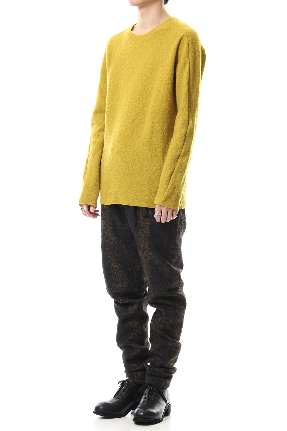 Boucle Knit L/S T-Shirts Mustard