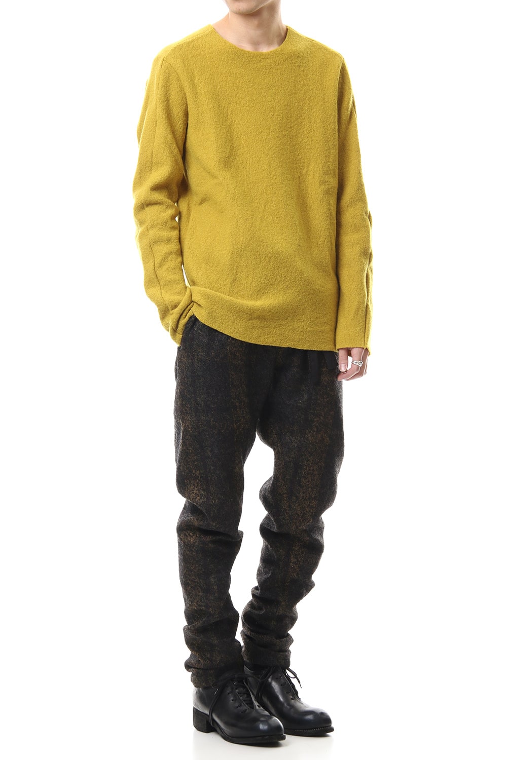 Boucle Knit L/S T-Shirts Mustard