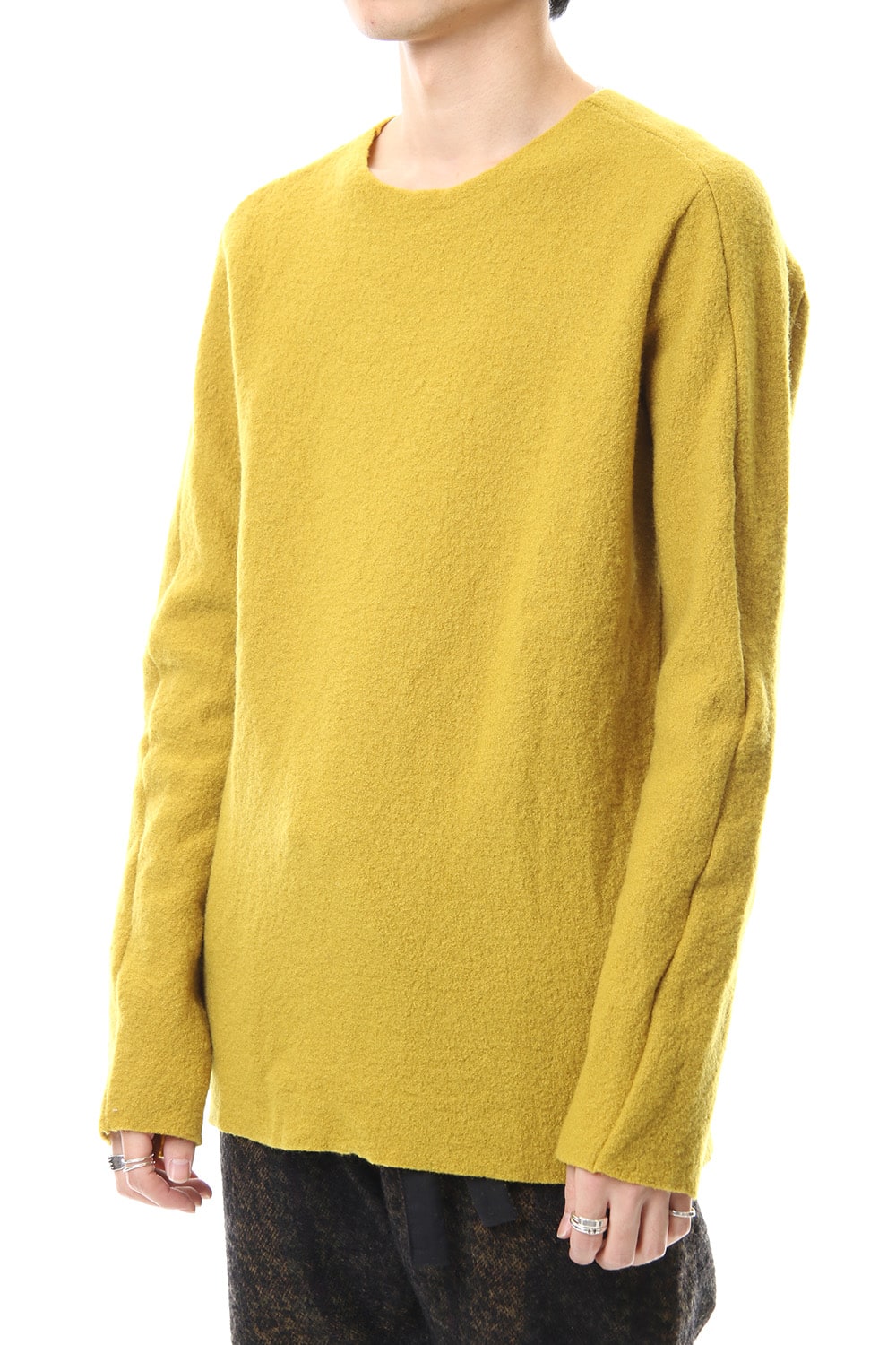 Boucle Knit L/S T-Shirts Mustard