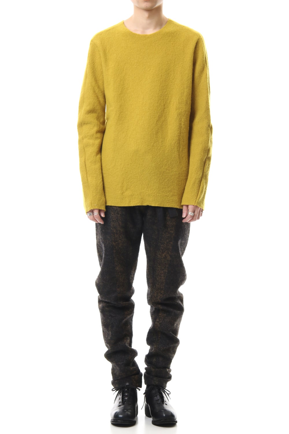 Boucle Knit L/S T-Shirts Mustard