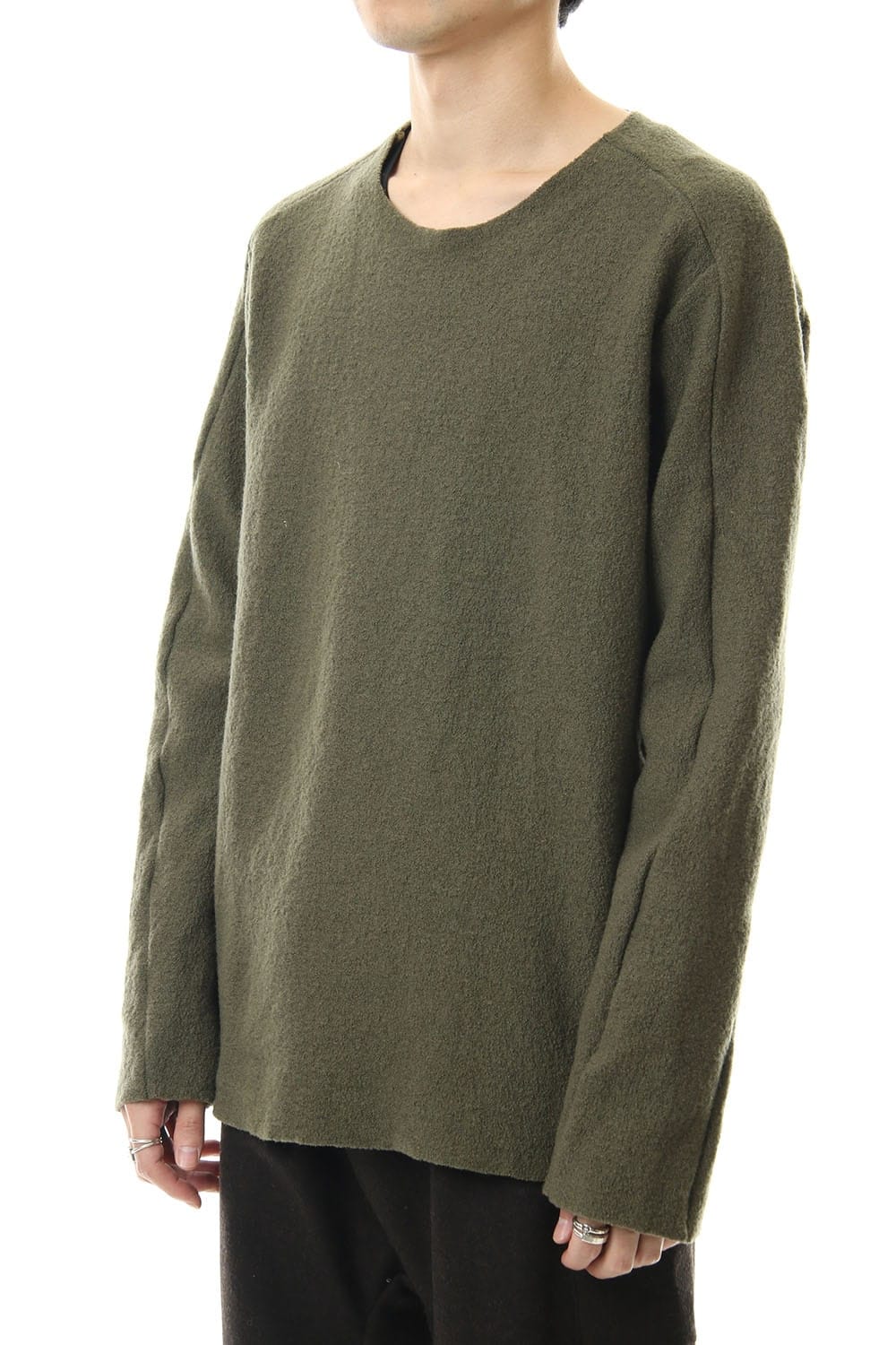 Boucle Knit L/S T-Shirts Khaki