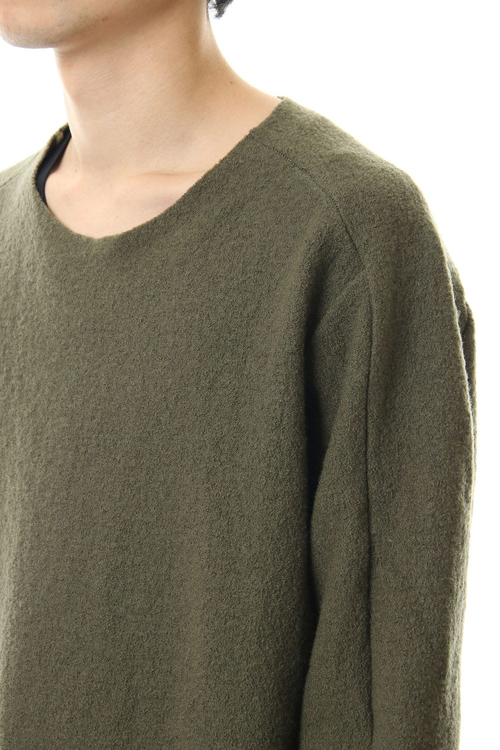 Boucle Knit L/S T-Shirts Khaki