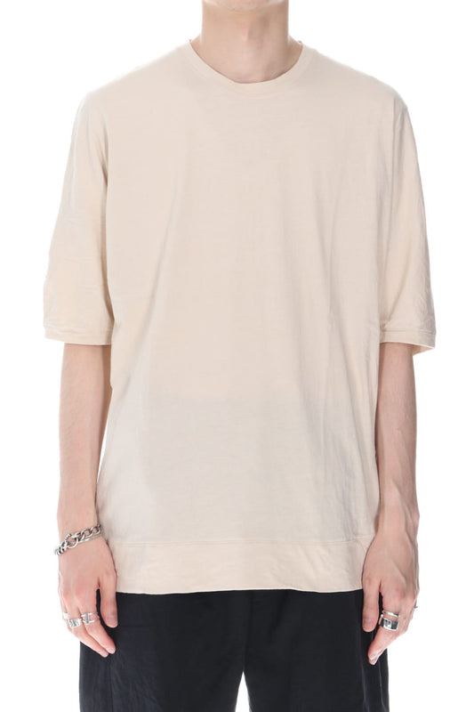 Sea Island Cotton Jersey Half Dolman Sleeve T-shirts Beige