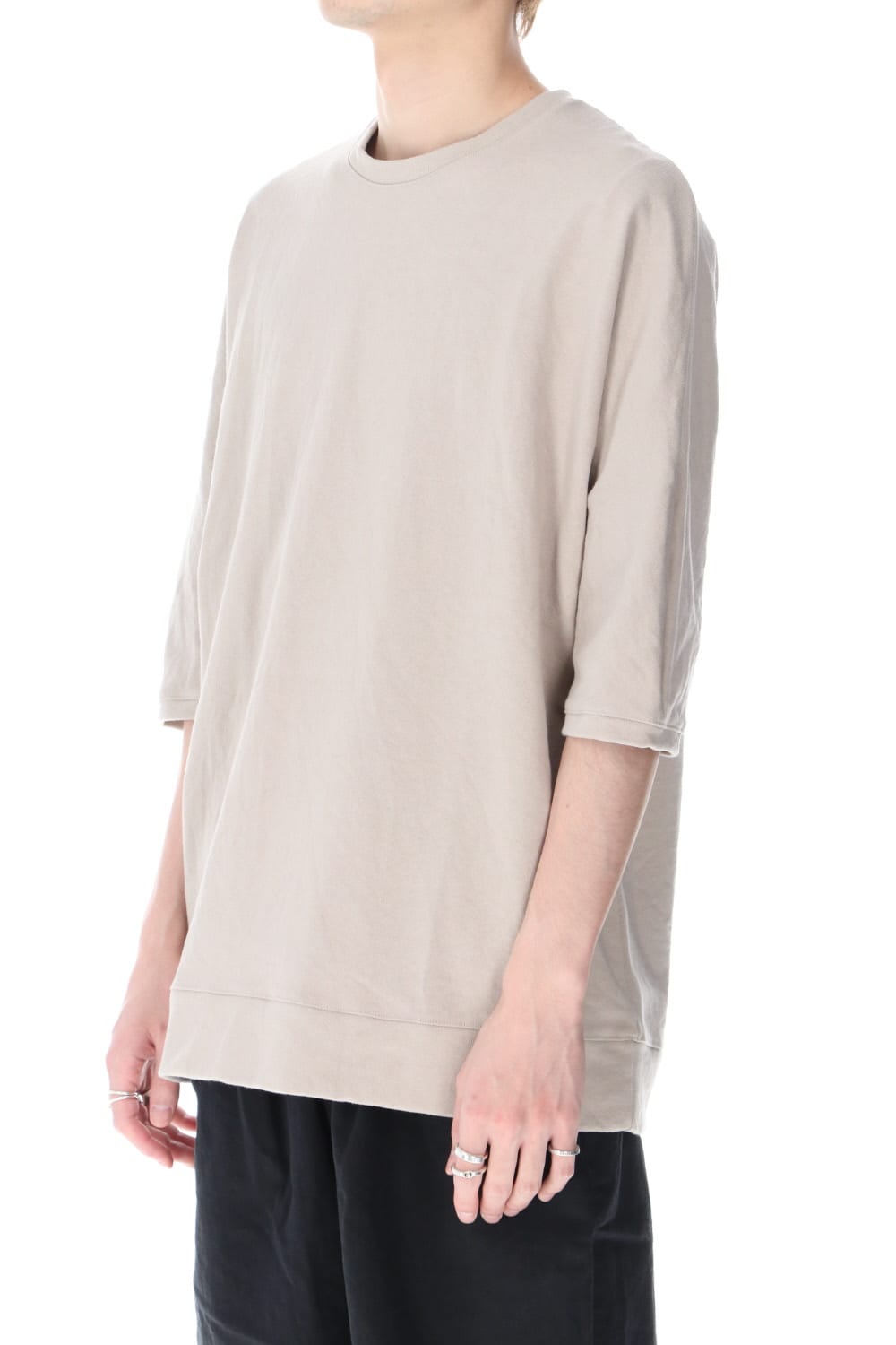 Medium Jersey Half Dolman Sleeve T-shirts Gray Beige