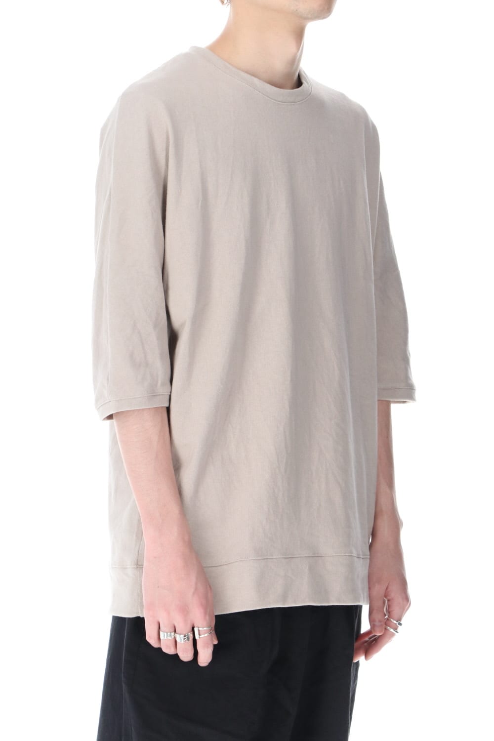 Medium Jersey Half Dolman Sleeve T-shirts Gray Beige