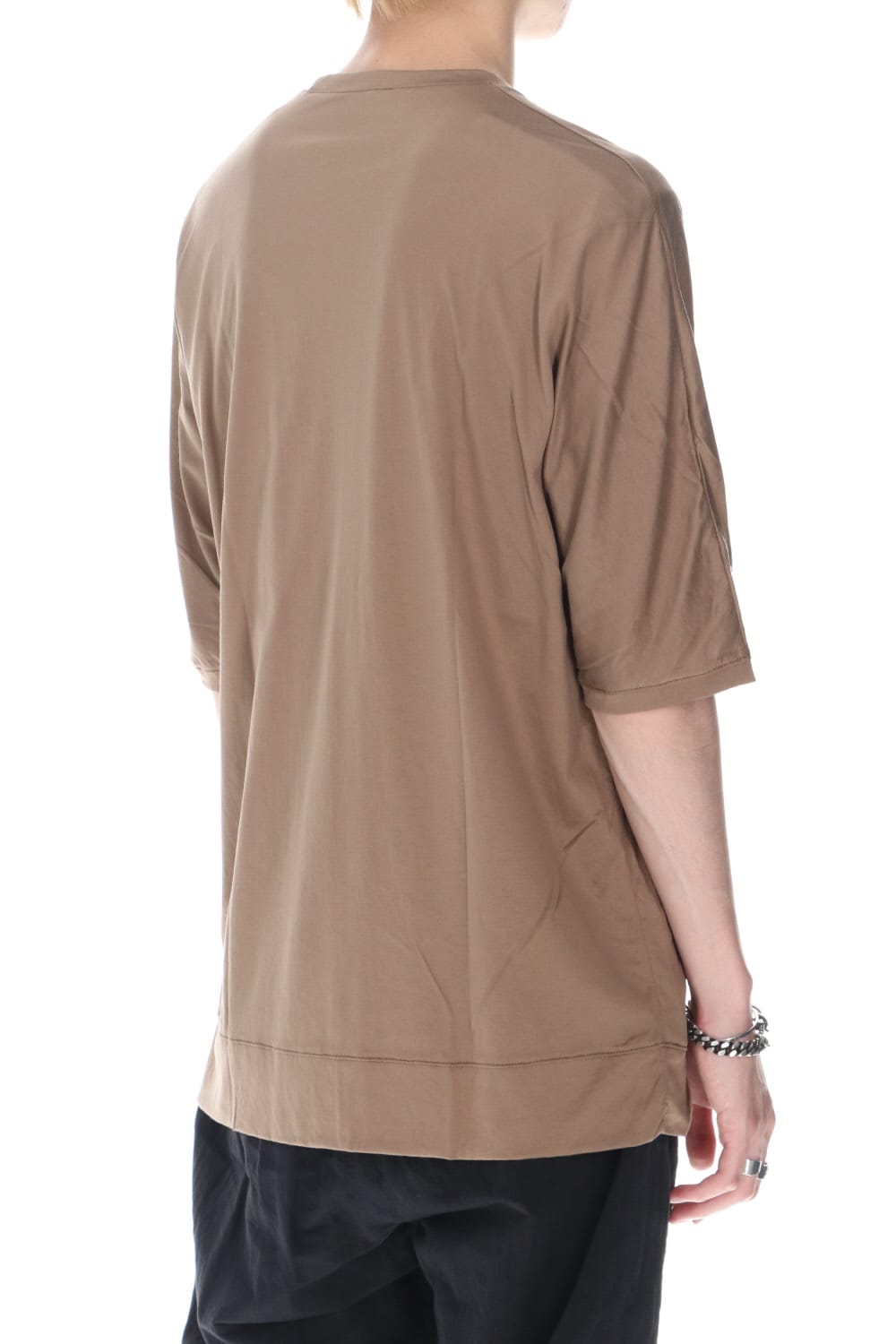 GIZA Cotton Jersey Half Dolman Sleeve T-shirts D.Beige