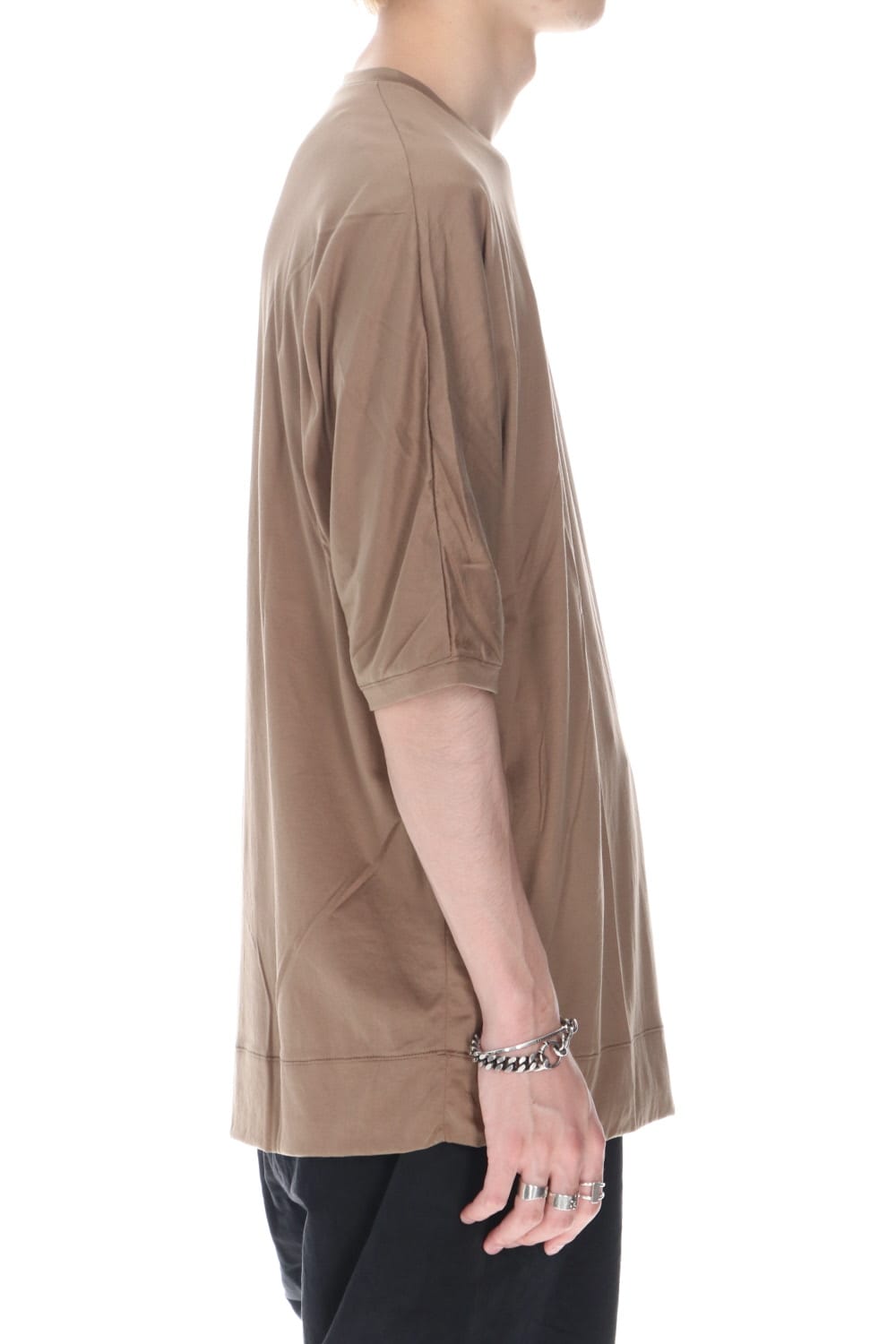 GIZA Cotton Jersey Half Dolman Sleeve T-shirts D.Beige