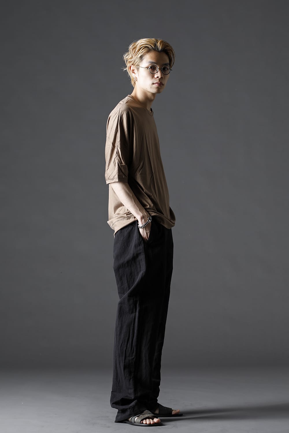 GIZA Cotton Jersey Half Dolman Sleeve T-shirts D.Beige