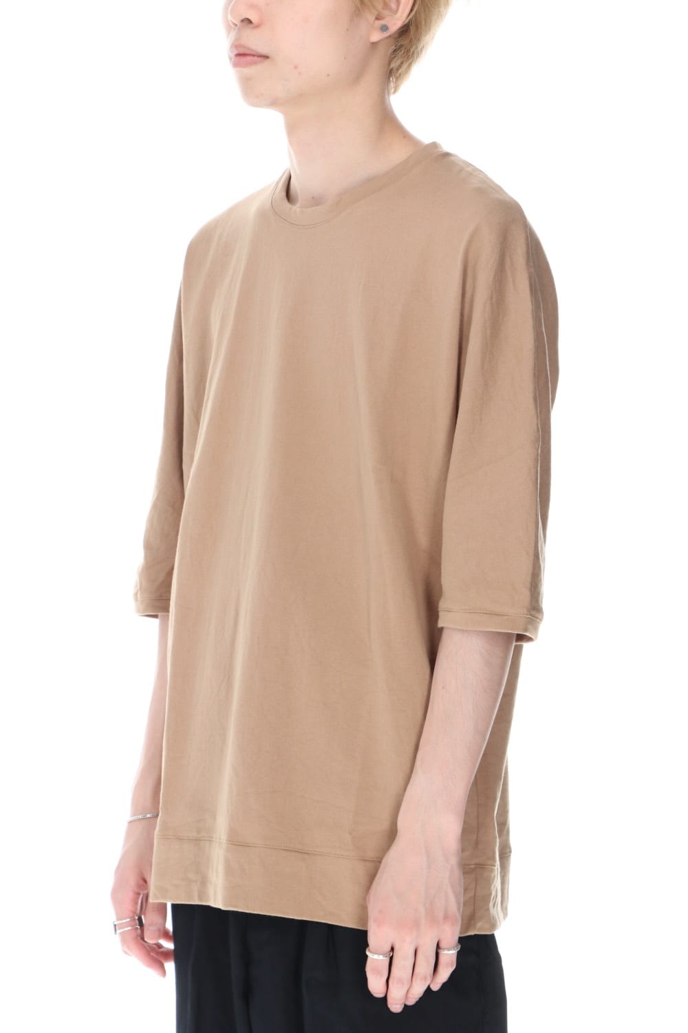 GIZA Cotton Jersey Half Dolman Sleeve T-shirts Kahki / Beige
