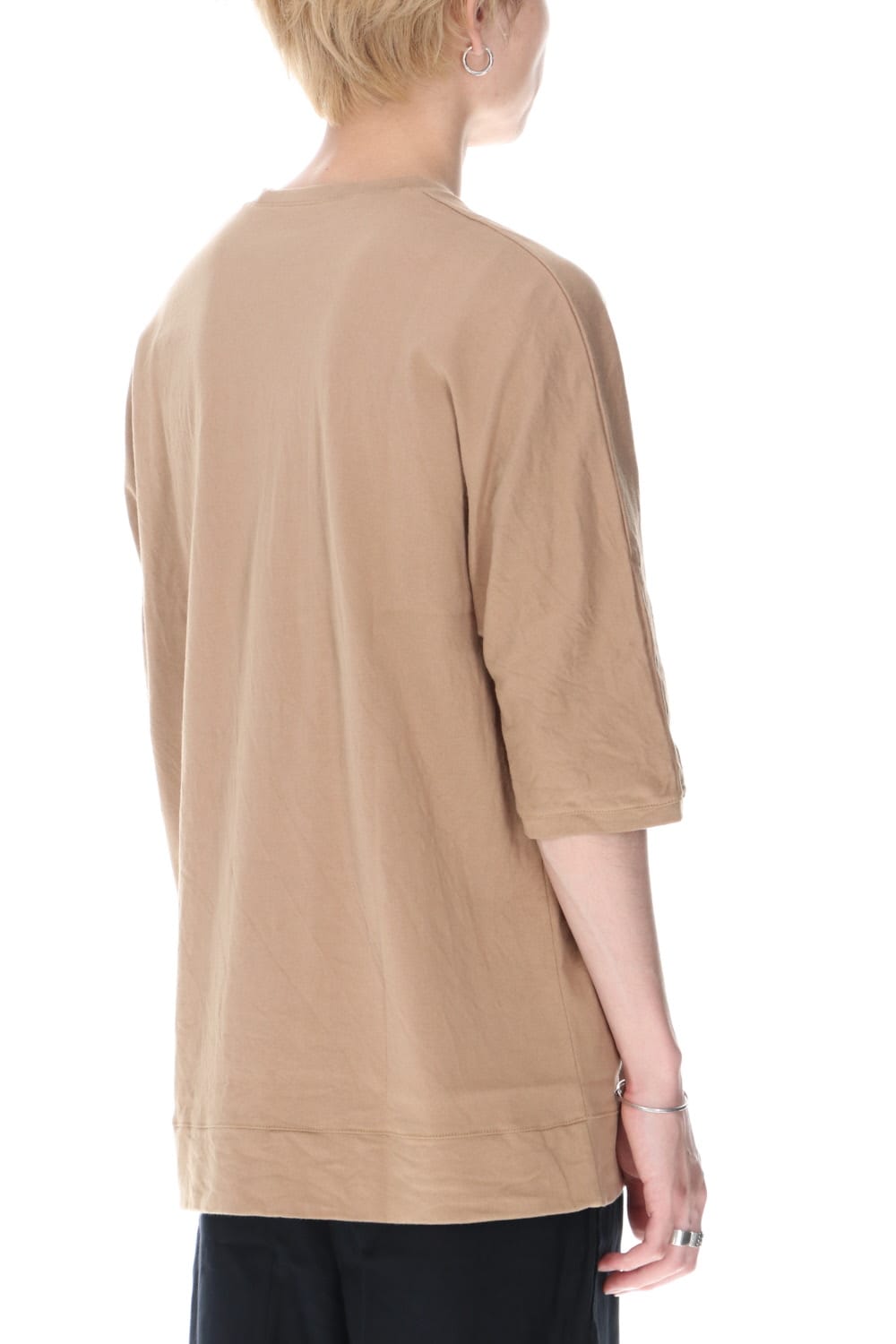 GIZA Cotton Jersey Half Dolman Sleeve T-shirts Kahki / Beige