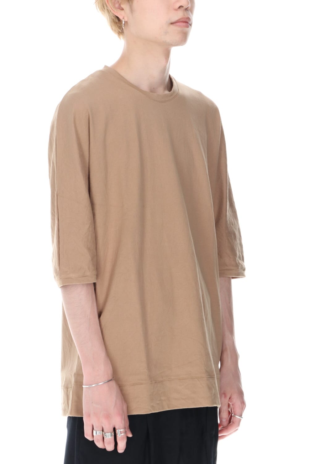 GIZA Cotton Jersey Half Dolman Sleeve T-shirts Kahki / Beige