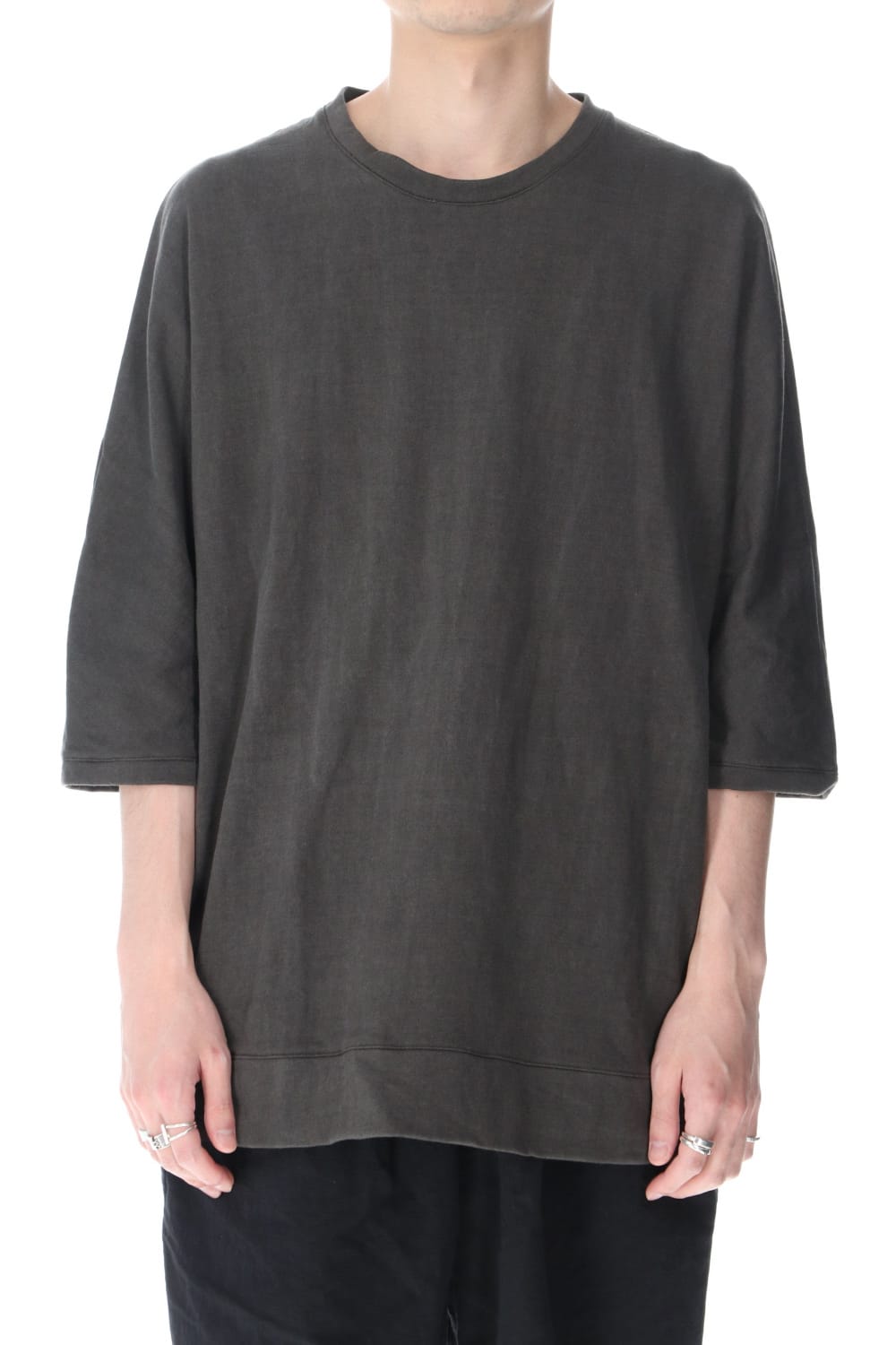 Mini Fleece Half Dolman Sleeve T-shirts Carbon