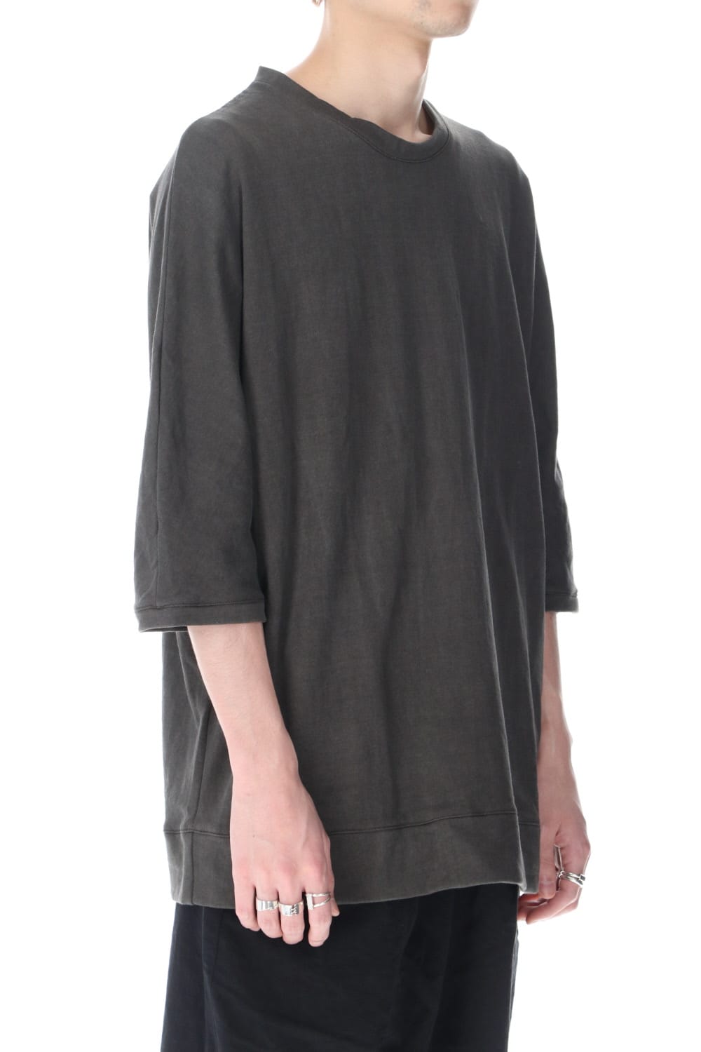 Mini Fleece Half Dolman Sleeve T-shirts Carbon
