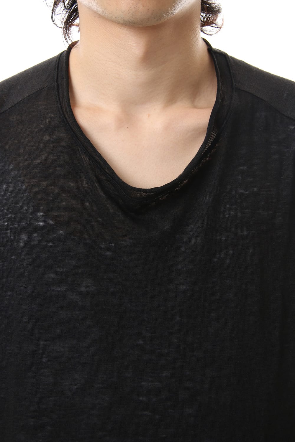 リネンジャージーTシャツ ブラック
