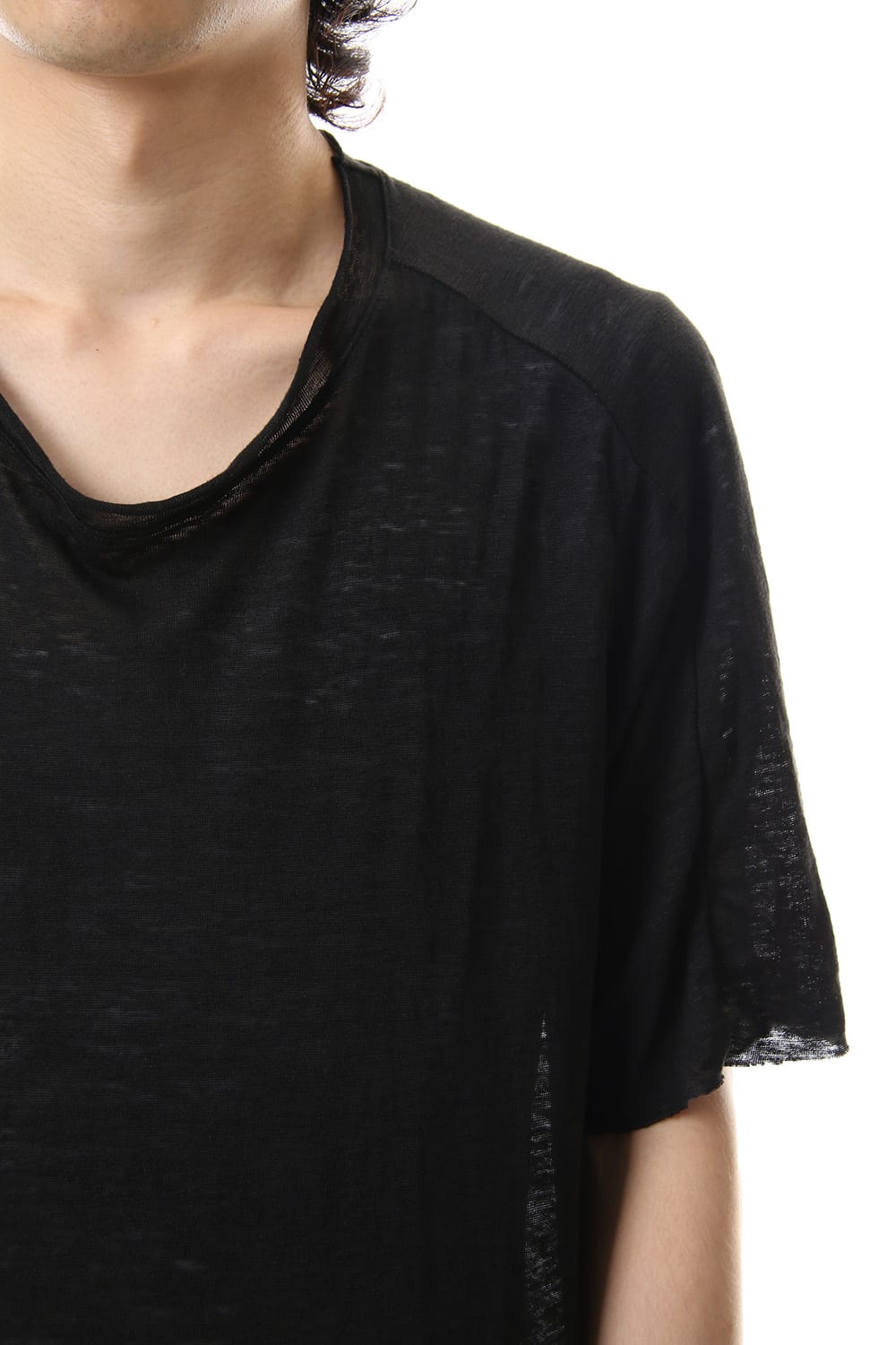 リネンジャージーTシャツ ブラック