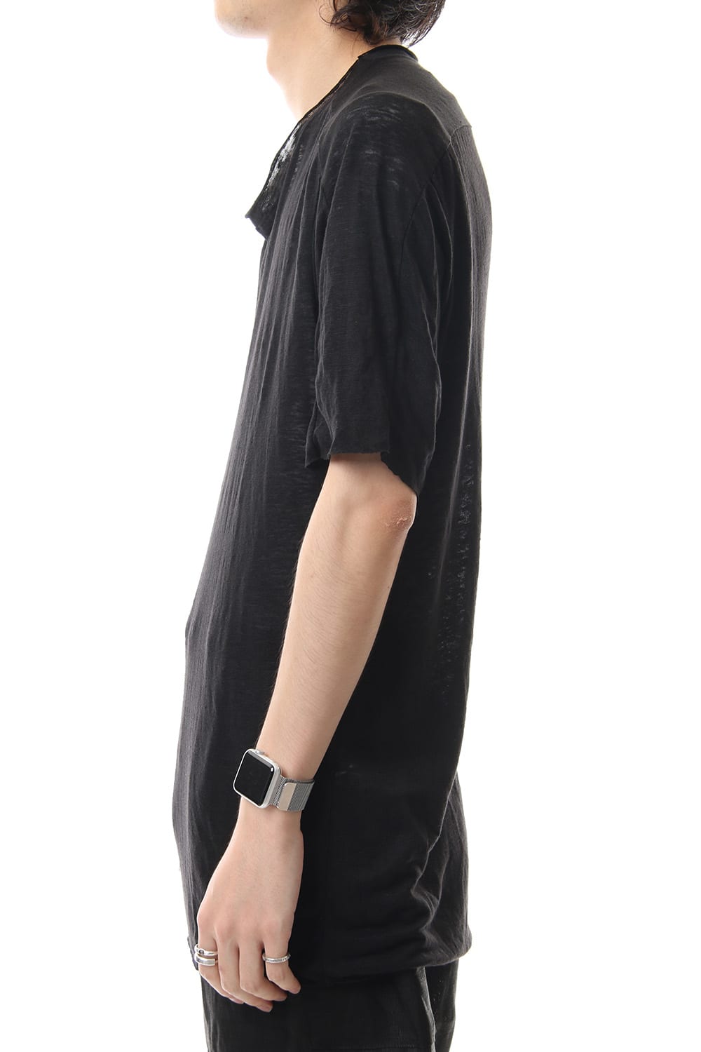 リネンジャージーTシャツ ブラック