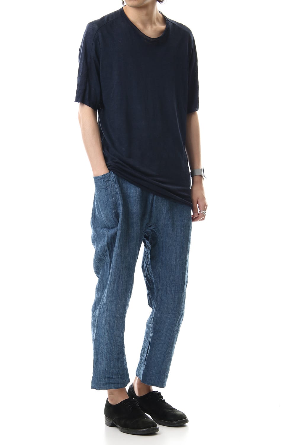Linen Jersey T-shirts Navy