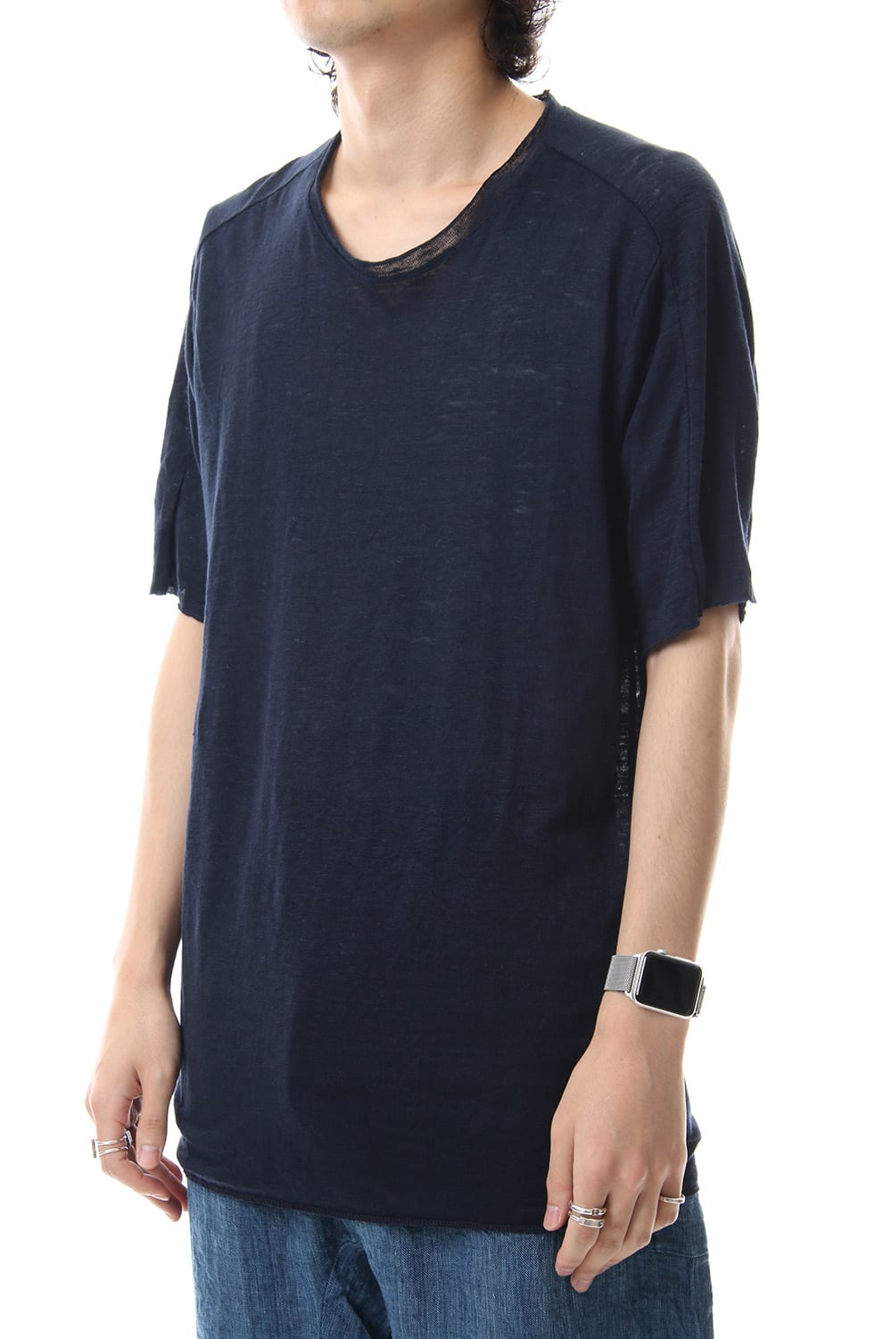 Linen Jersey T-shirts Navy