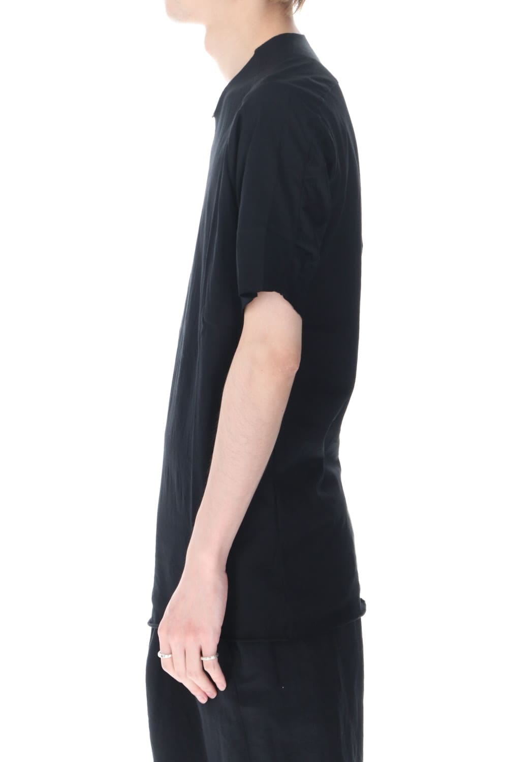 シルケット コットン ショートスリーブ カットソー ブラック