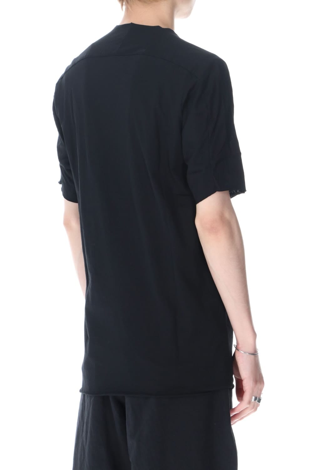 シルケット コットン ショートスリーブ カットソー ブラック