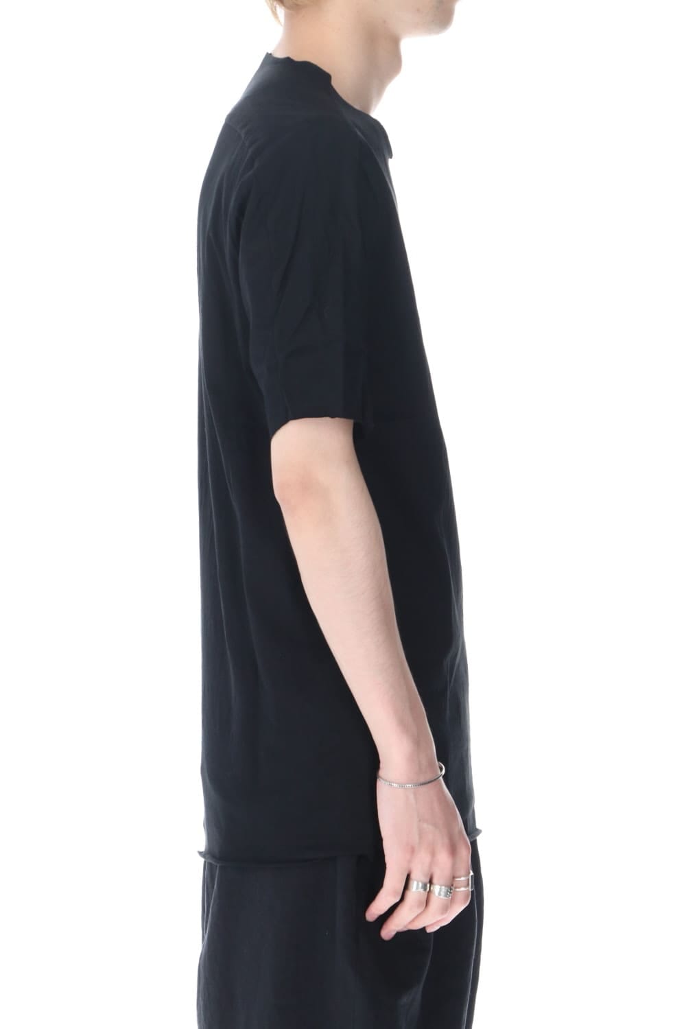 シルケット コットン ショートスリーブ カットソー ブラック