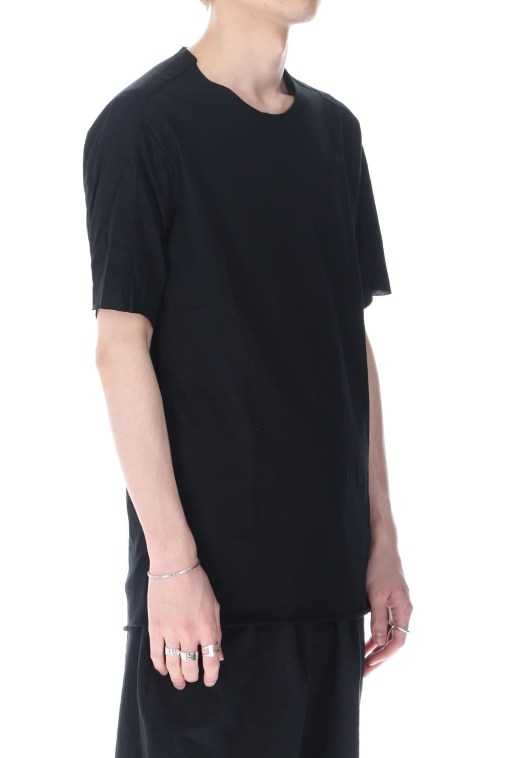 シルケット コットン ショートスリーブ カットソー ブラック