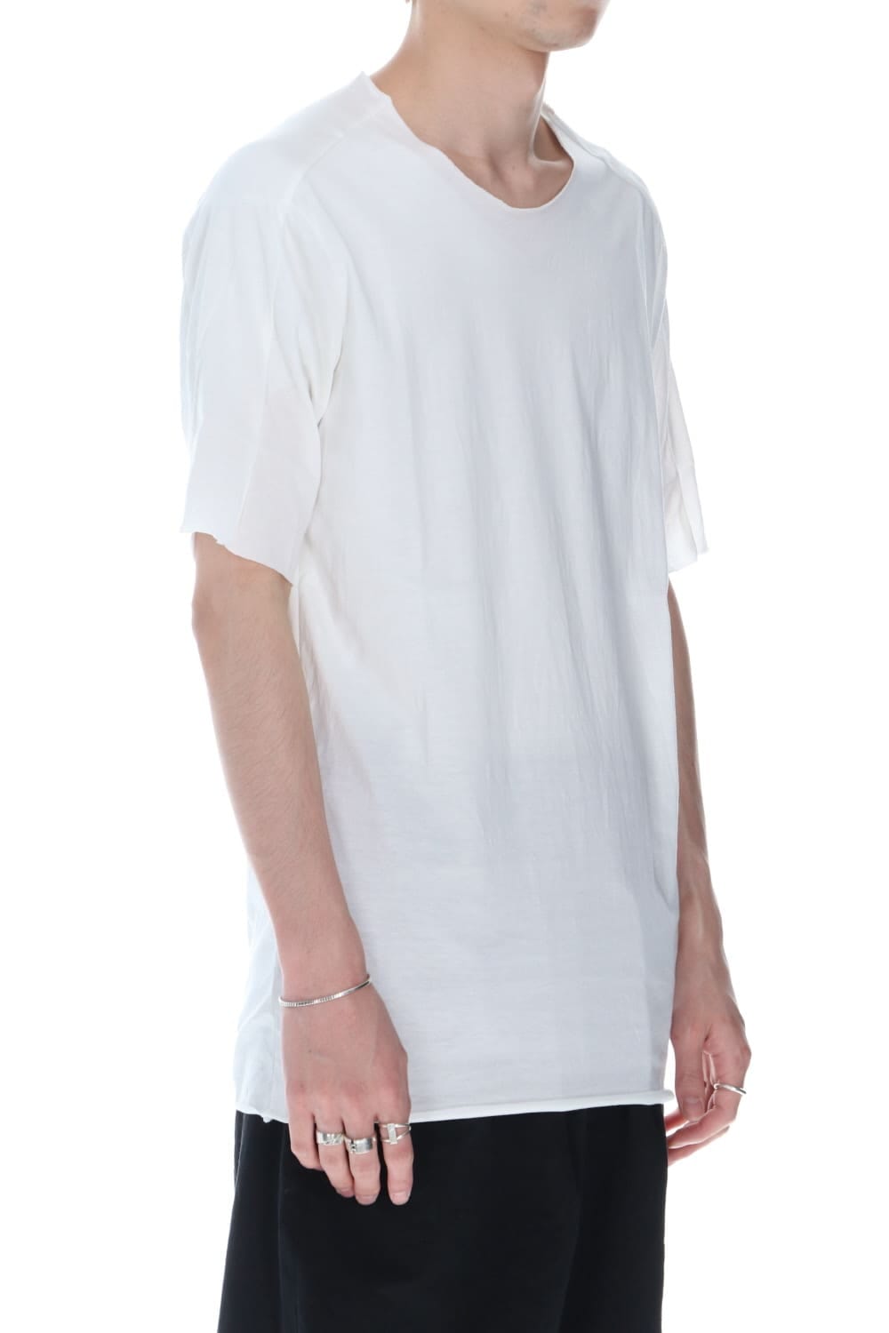 シルケット コットン ショートスリーブ カットソー ホワイト