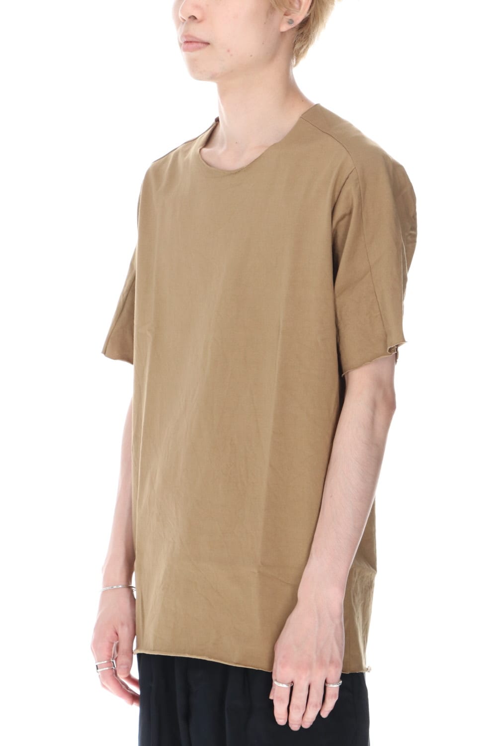 High Density Cotton Jersey Short Sleeve T-shirts Kahki / Beige