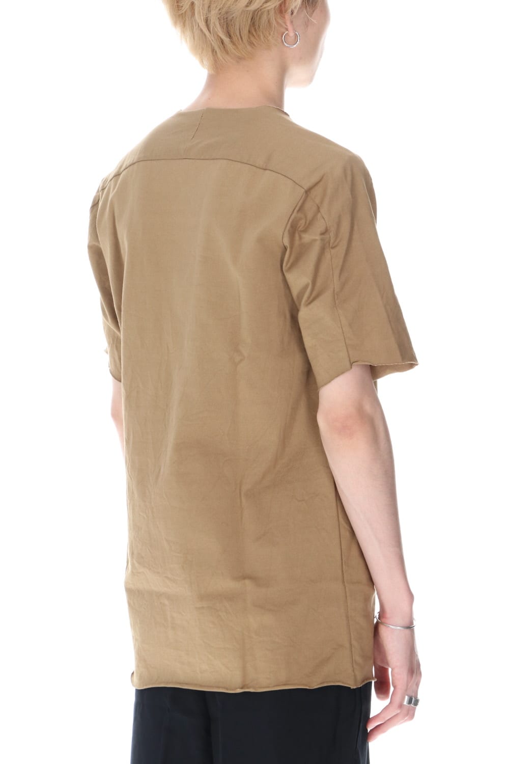 High Density Cotton Jersey Short Sleeve T-shirts Kahki / Beige