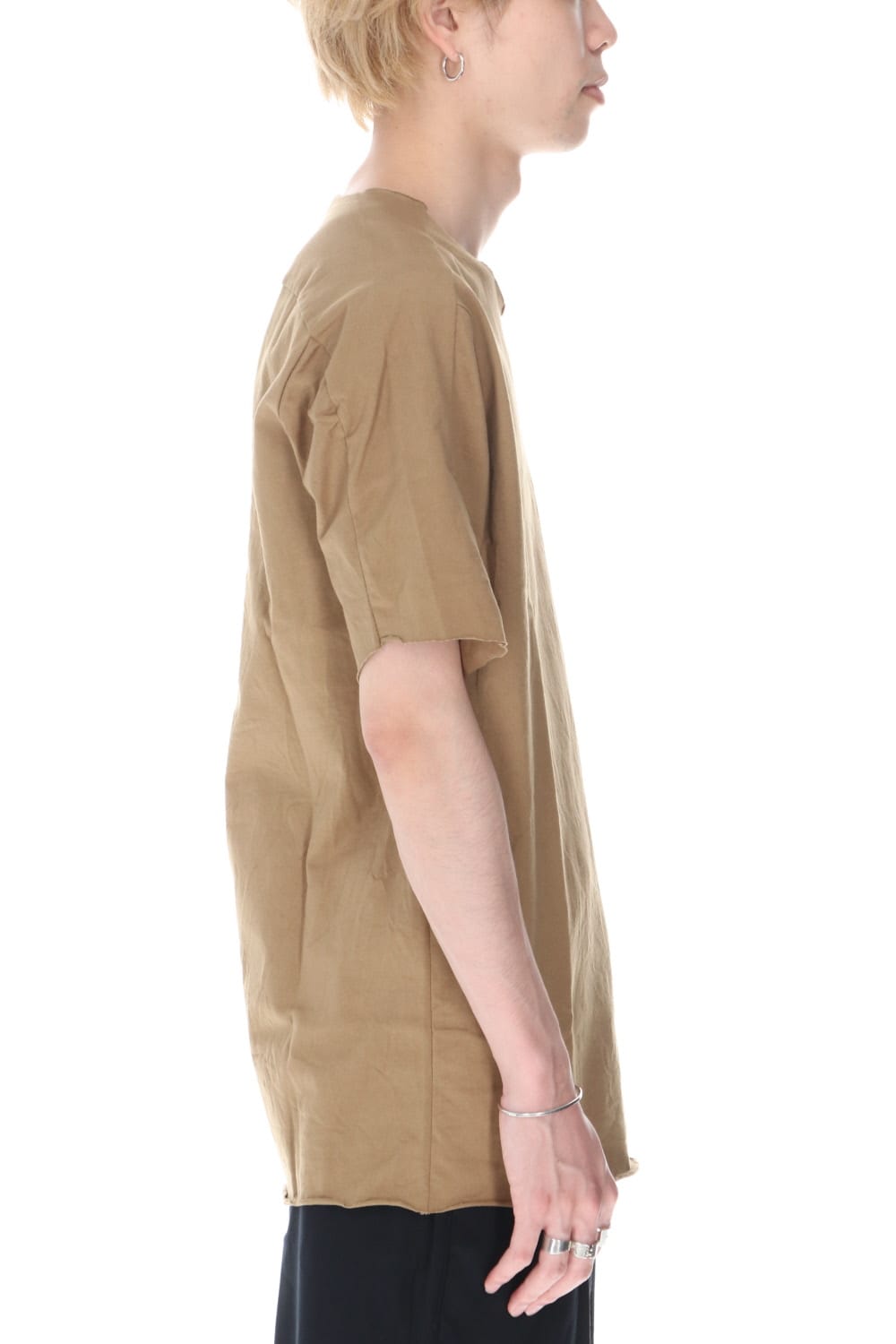 High Density Cotton Jersey Short Sleeve T-shirts Kahki / Beige